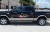 american flag flames decal on truck